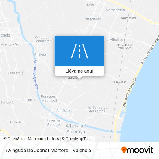 Mapa Avinguda De Joanot Martorell
