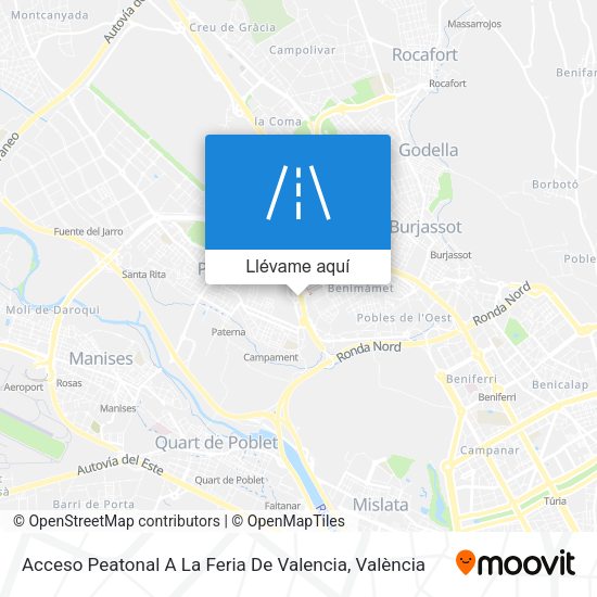 Mapa Acceso Peatonal A La Feria De Valencia