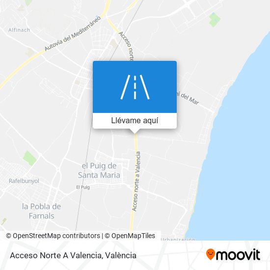 Mapa Acceso Norte A Valencia
