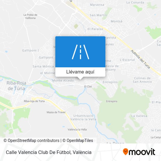 Mapa Calle Valencia Club De Fútbol