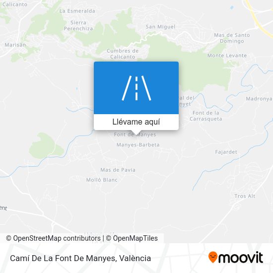 Mapa Camí De La Font De Manyes