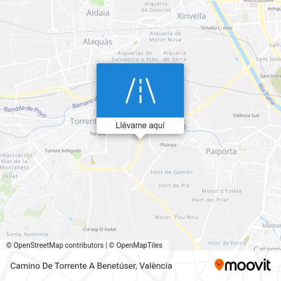 Mapa Camino De Torrente A Benetúser