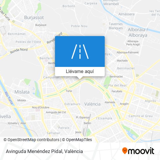 Mapa Avinguda Menéndez Pidal