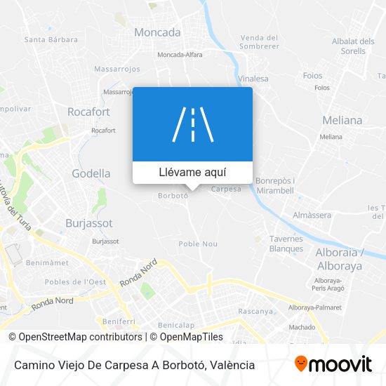 Mapa Camino Viejo De Carpesa A Borbotó