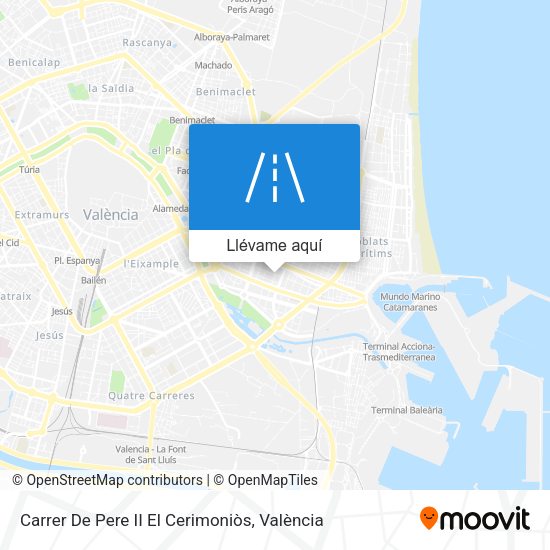Mapa Carrer De Pere II El Cerimoniòs
