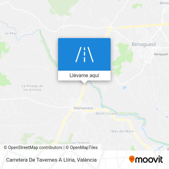 Mapa Carretera De Tavernes A Llíria