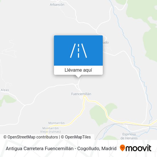 Mapa Antigua Carretera Fuencemillán - Cogolludo
