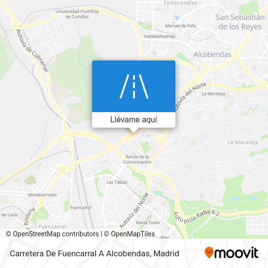 Mapa Carretera De Fuencarral A Alcobendas