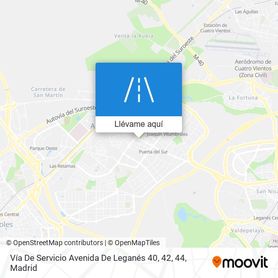 Mapa Vía De Servicio Avenida De Leganés 40, 42, 44