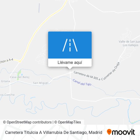 Mapa Carretera Titulcia A Villarrubia De Santiago