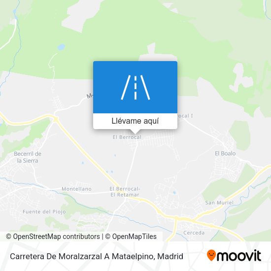 Mapa Carretera De Moralzarzal A Mataelpino