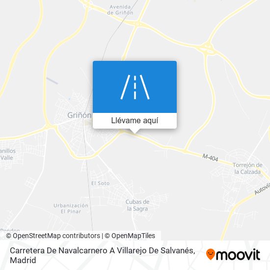 Mapa Carretera De Navalcarnero A Villarejo De Salvanés