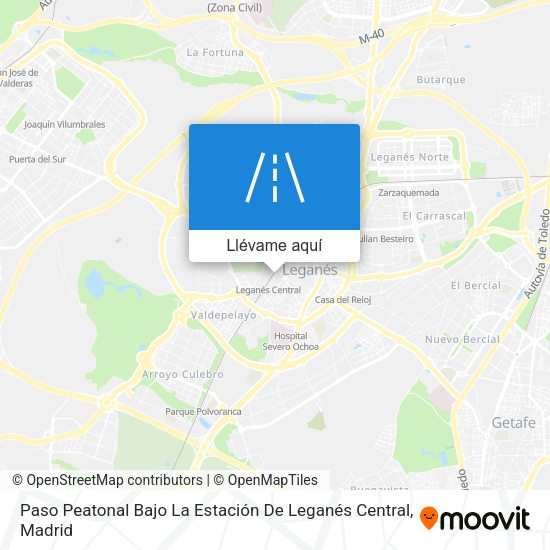 Mapa Paso Peatonal Bajo La Estación De Leganés Central