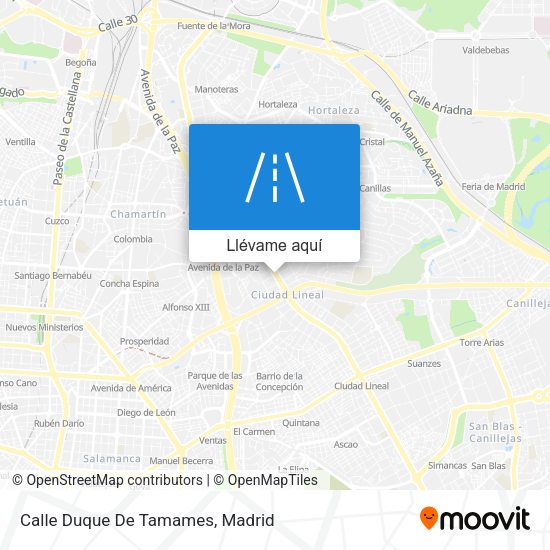 Mapa Calle Duque De Tamames