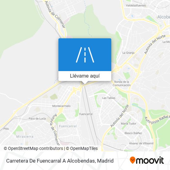 Mapa Carretera De Fuencarral A Alcobendas