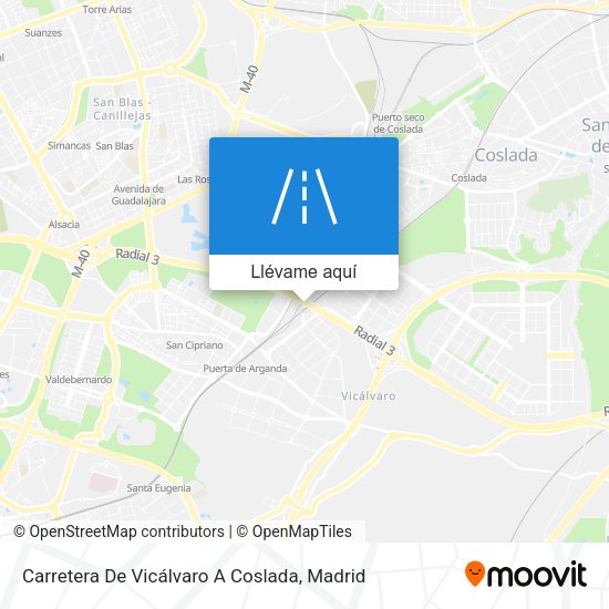 Mapa Carretera De Vicálvaro A Coslada