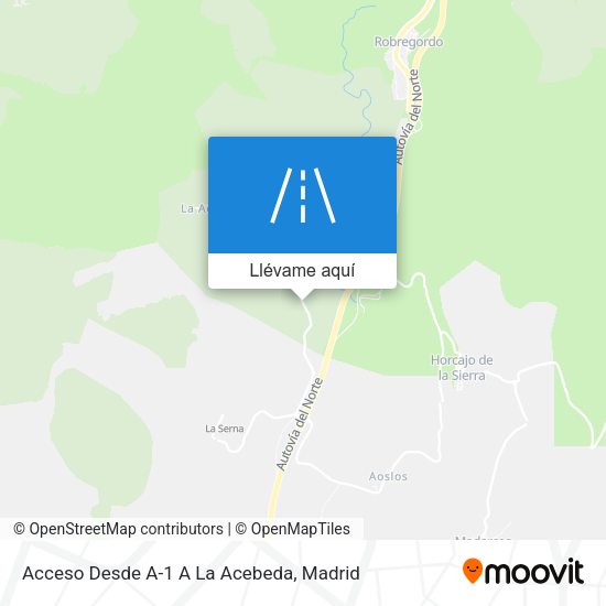 Mapa Acceso Desde A-1 A La Acebeda