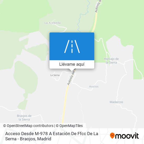 Mapa Acceso Desde M-978 A Estación De Ffcc De La Serna - Braojos
