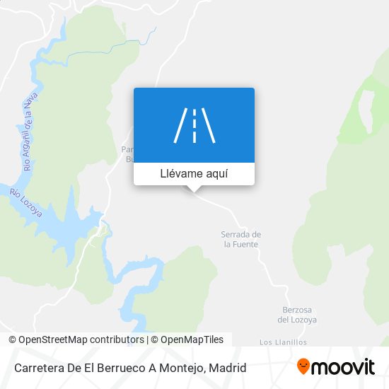 Mapa Carretera De El Berrueco A Montejo
