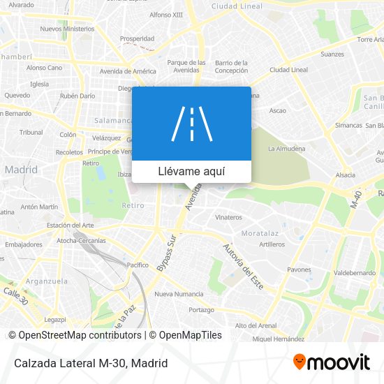 Mapa Calzada Lateral M-30
