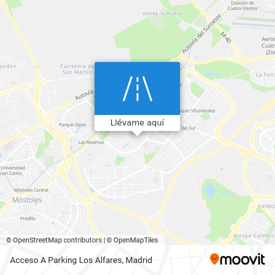 Mapa Acceso A Parking Los Alfares