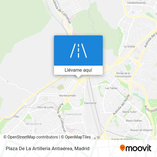 Mapa Plaza De La Artillería Antiaérea