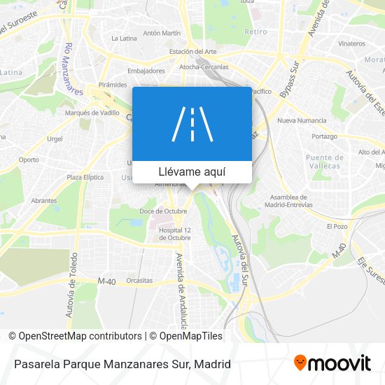 Mapa Pasarela Parque Manzanares Sur