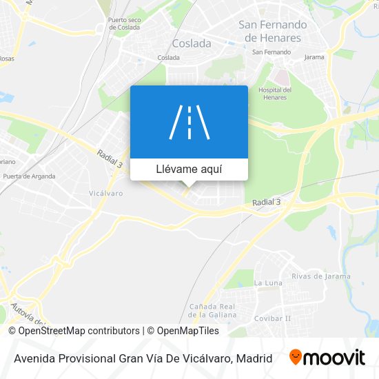 Mapa Avenida Provisional Gran Vía De Vicálvaro