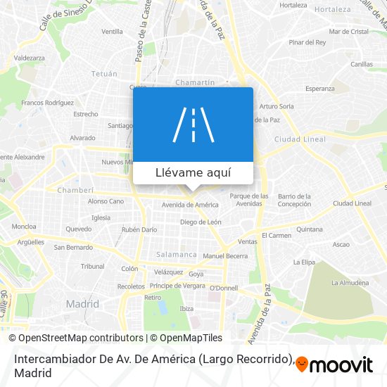 Mapa Intercambiador De Av. De América (Largo Recorrido)