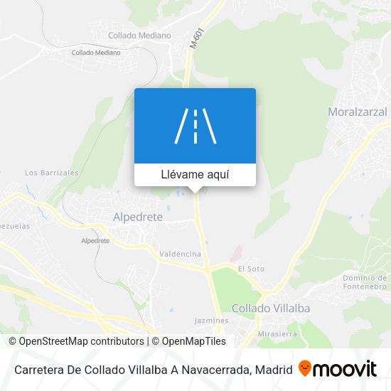 Mapa Carretera De Collado Villalba A Navacerrada
