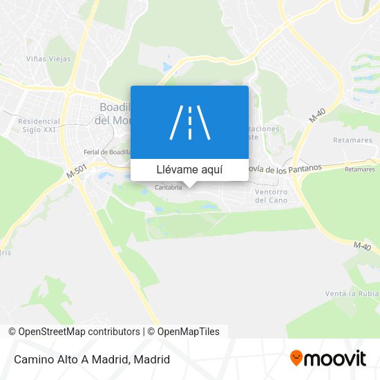 Mapa Camino Alto A Madrid