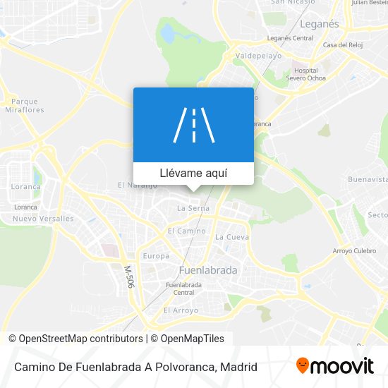 Mapa Camino De Fuenlabrada A Polvoranca