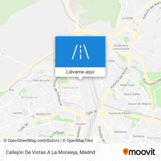 Mapa Callejón De Vistas A La Moraleja