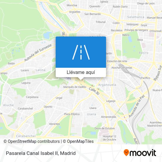 Mapa Pasarela Canal Isabel II