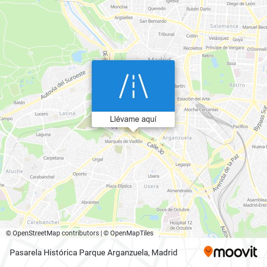 Mapa Pasarela Histórica Parque Arganzuela