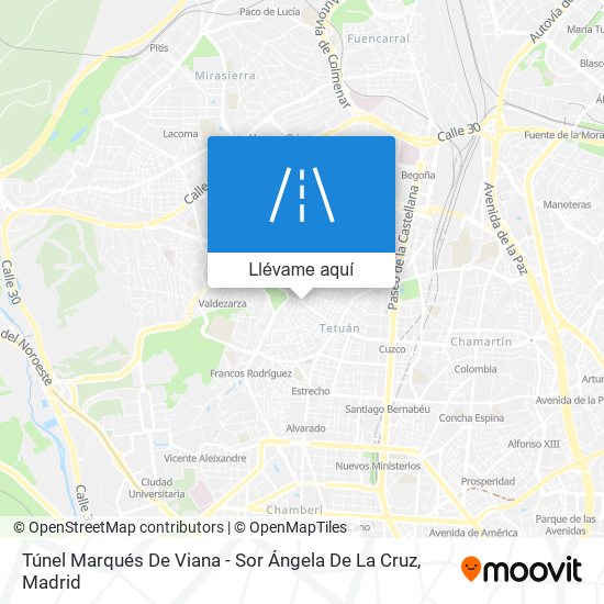 Mapa Túnel Marqués De Viana - Sor Ángela De La Cruz