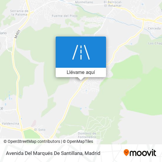 Mapa Avenida Del Marqués De Santillana