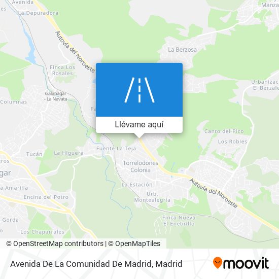 Mapa Avenida De La Comunidad De Madrid