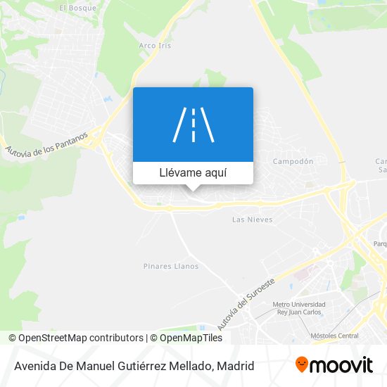 Mapa Avenida De Manuel Gutiérrez Mellado
