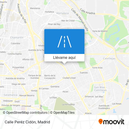 Mapa Calle Peréz Cidón