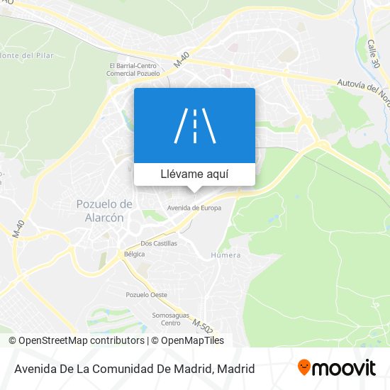 Mapa Avenida De La Comunidad De Madrid