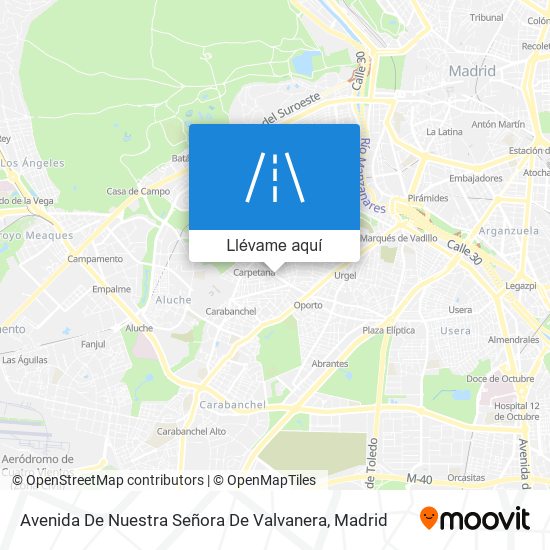 Mapa Avenida De Nuestra Señora De Valvanera