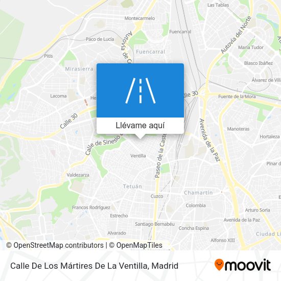 Mapa Calle De Los Mártires De La Ventilla