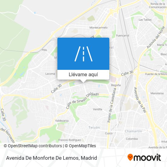 Mapa Avenida De Monforte De Lemos