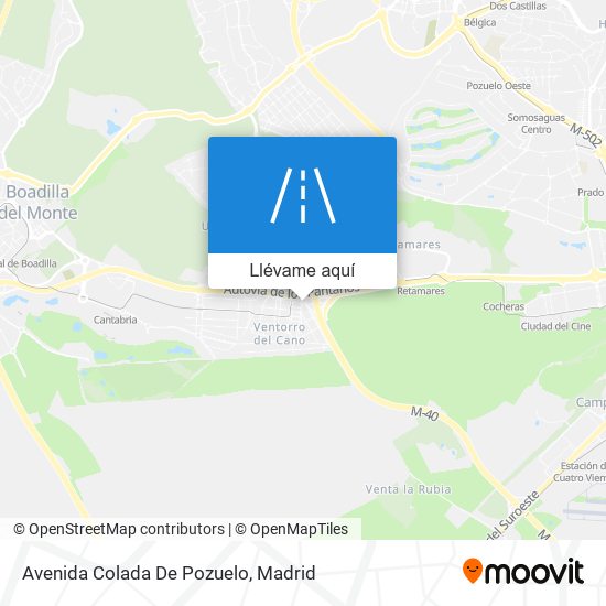 Mapa Avenida Colada De Pozuelo