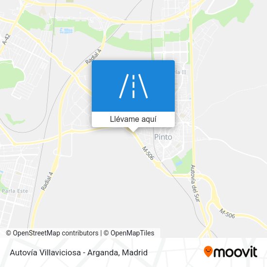 Mapa Autovía Villaviciosa - Arganda