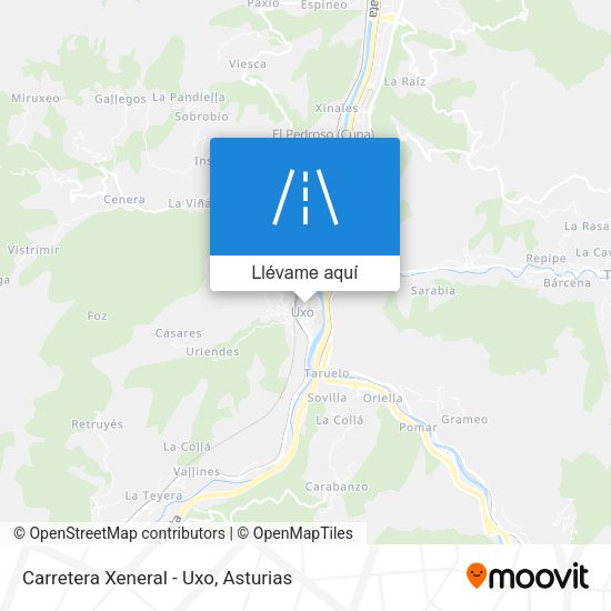 Mapa Carretera Xeneral - Uxo