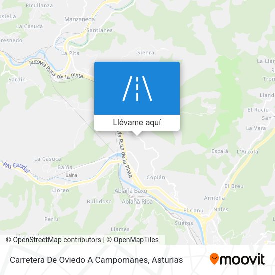 Mapa Carretera De Oviedo A Campomanes