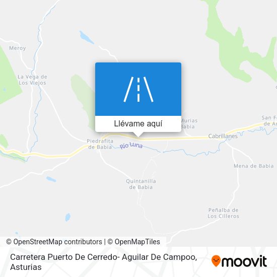 Mapa Carretera Puerto De Cerredo- Aguilar De Campoo