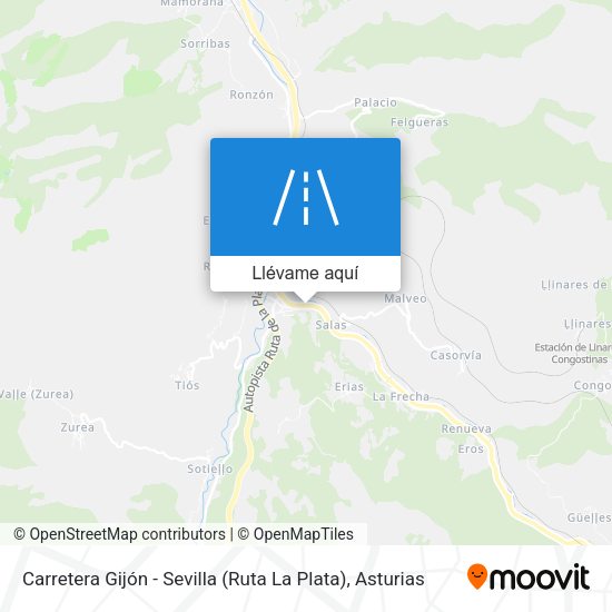 Mapa Carretera Gijón - Sevilla (Ruta La Plata)